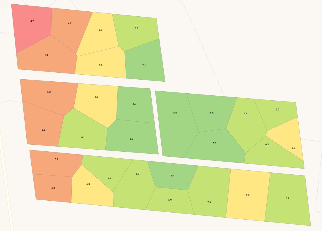Mapa potrzeb wapnowania wygenerowana przez SoilMap